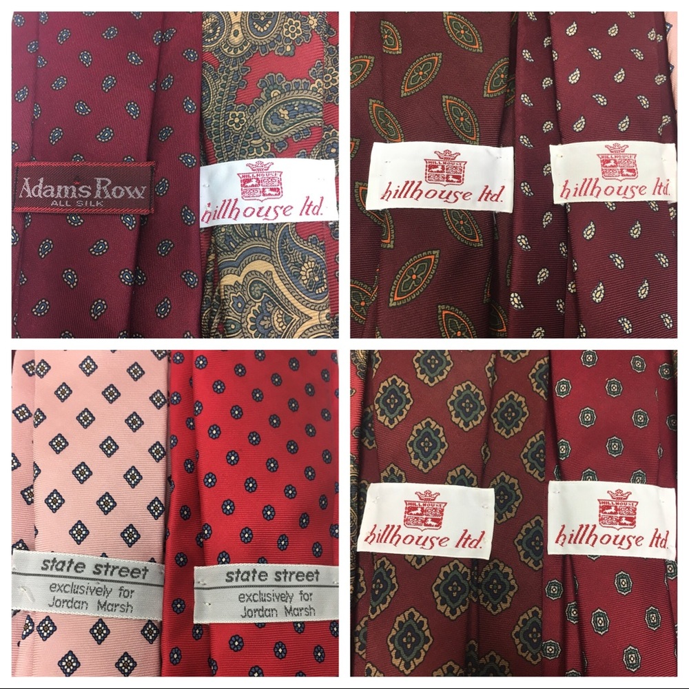 8 Paisley Geometric Silk Neckties Hand Sewn USA